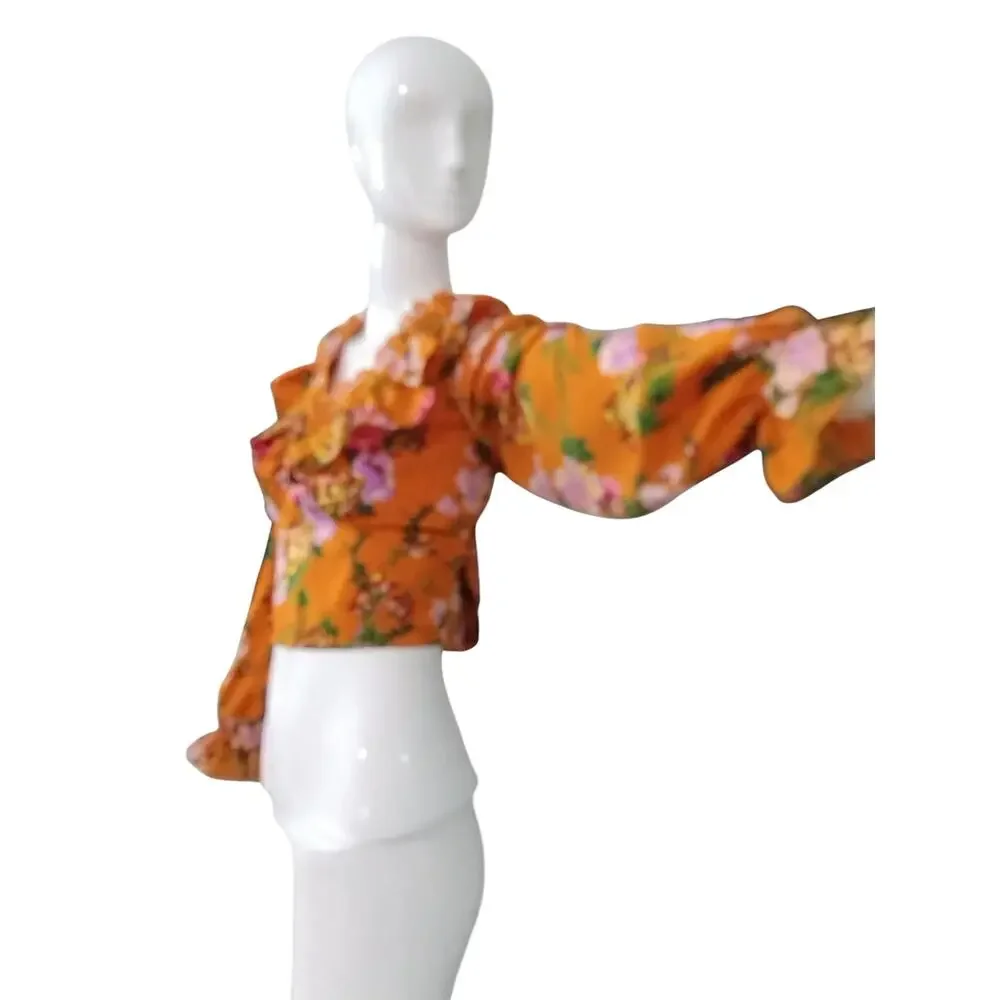 Milk & Honey Women's size Large Floral Feminine‎ Babydoll Milkmaid Cocktail Top